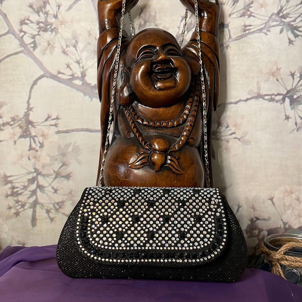 Rhinestone Black Cocktail Purse
